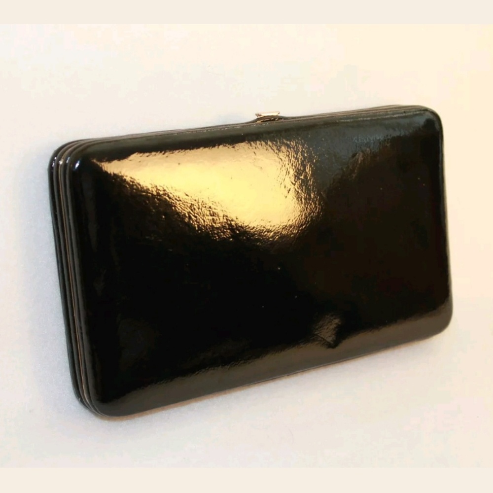 Halogen Black Patent Leather Wallet
